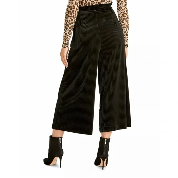 RACHEL Rachel Roy Textured Wide-Leg Velvet Pants